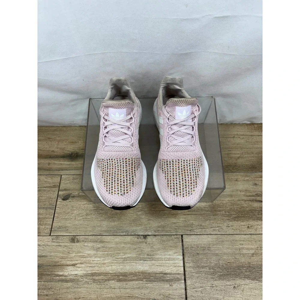 Adidas Swift Run Knit Sneakers Casual Athletic Shoes Pink White Women's